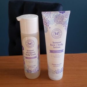 Honest co. Lavender shampoo+ wash and lotion